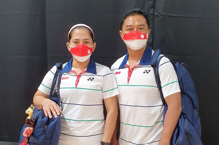 Pasangan ganda campuran Indonesia, SL3-SU5 Hary Susanto/Leani Ratri Oktila pada Paralimpiade Tokyo 2020.