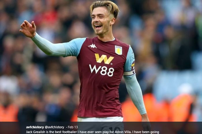 Gelandang serang Aston Villa, Jack Grealish, menjadi incaran Manchester United.