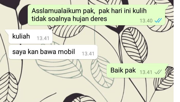 Chat Mahasiswa dengan Dosen