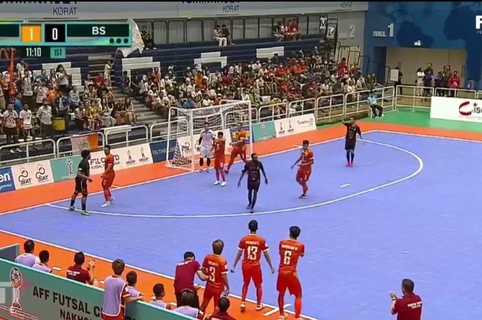 Suasana pertandingan final AFF Futsal Club Championship 2023 antara Black Steel FC (Indonesia) vs Hongyen Thakam (Thailand) di Terminal 21, Korat, Nakhon Ratchasima, Minggu (7/5/2023)