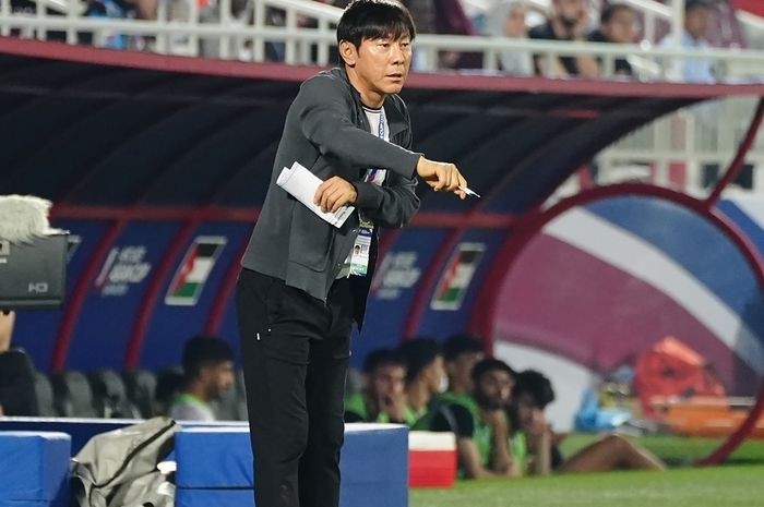 Pelatih Timnas U-23 Indonesia Shin Tae-yong di Piala Asia U-23 2024.