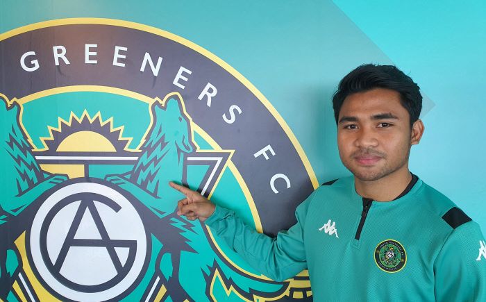 Asnawi Mangkualam bersama klub barunya, Ansan Greeners.