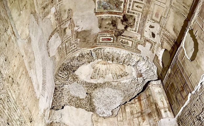 Dilengkapi dengan marmer, ruangan di Domus Aurea dilengkapi dengan lukisan-lukisan dinding.
