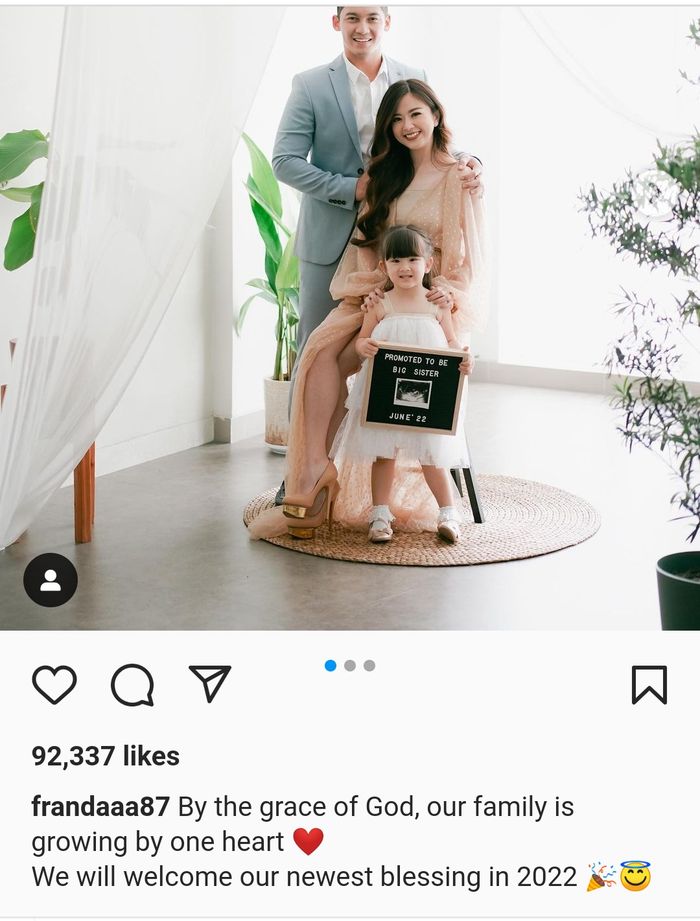 Selamat ! Kabar Bahagia Awal Tahun Franda Istri Samuel Zylgwn Umumkan Hamil Anak Ke-2