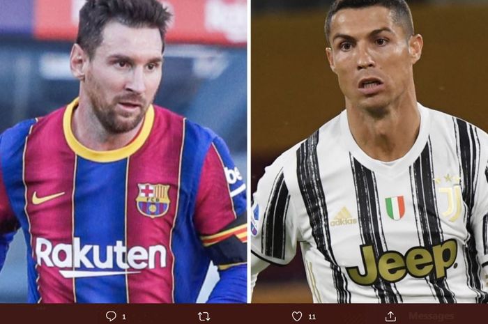 Lionel Messi dan Cristiano Ronaldo, siap bertarung dalam duel Barcelona vs Juventus di Liga Champions, 8 Desember 2020.