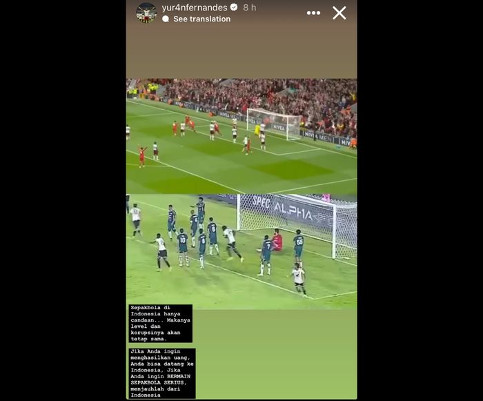 Kapten PSM Makassar Yuran Fernandes mencemooh sepak bola Indonesia seusai merasa kecewa karena kepemimpinan wasit dalam laga melawan PSS Sleman.