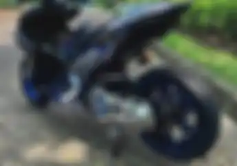 Modifikasi Motor Yamaha Aerox Bergaya Sporty, Bodi Full Air Brush Kaki-kaki Banyak Part Mewah