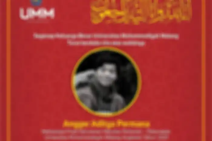 Angger Aditya Permana, salah satu mahasiswa Universitas Muhammadiyah Malang (UMM) yang menjadi korban tragesi Stadion Kanjuruhan Malang.