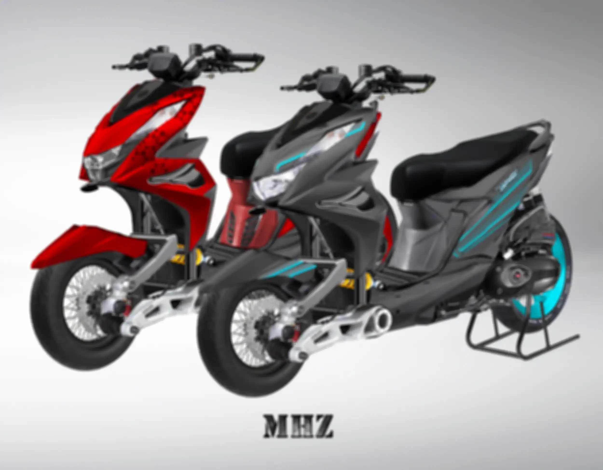 Modifikasi digital Honda BeAT Street dengan konstruksi depan ala Italjet Dragster