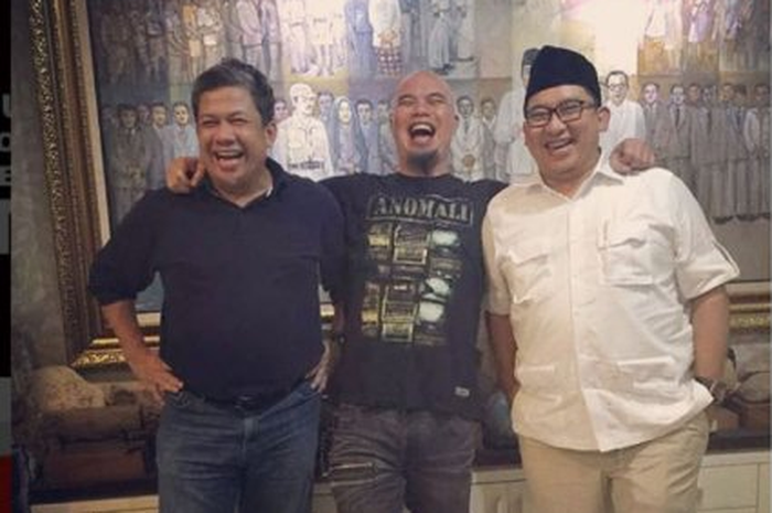 Ahmad Dhani bersama Fadli Zon dan Fahri Hamzah.