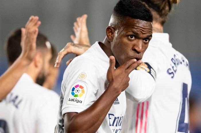 Penyerang Real Madrid, Vinicius Jr yang jadi target rasialisme di Liga Spanyol.