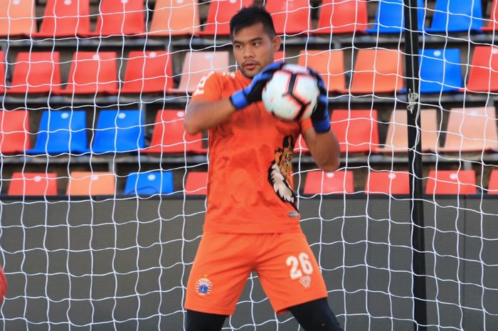 Andritany Ardhiyasa dalam official training Persija Jakarta di Stadion McDonald Jones, Newcastle, Australia, Senin (11/2/2019).