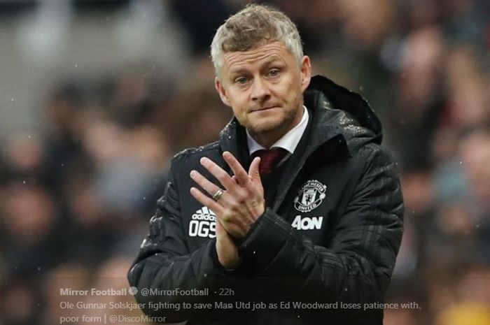 Pelatih Manchester United, Ole Gunnar Solskjaer.