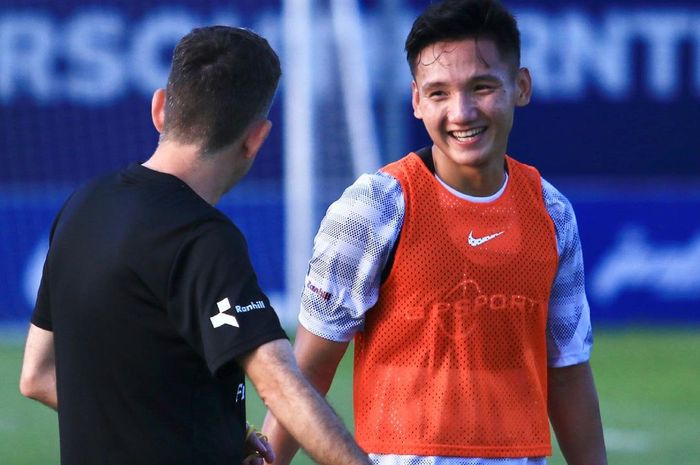 Syahrian Abimanyu dalam sesi latihan dengan skuat Johor Darul Takzim II (6/7/2021). 