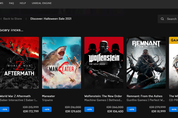 Ilustrasi daftar promo game di Epic Games Store sampai tahun 2023.