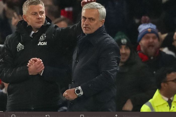 Ole Gunnar Solskjaer dan Jose Mourinho.