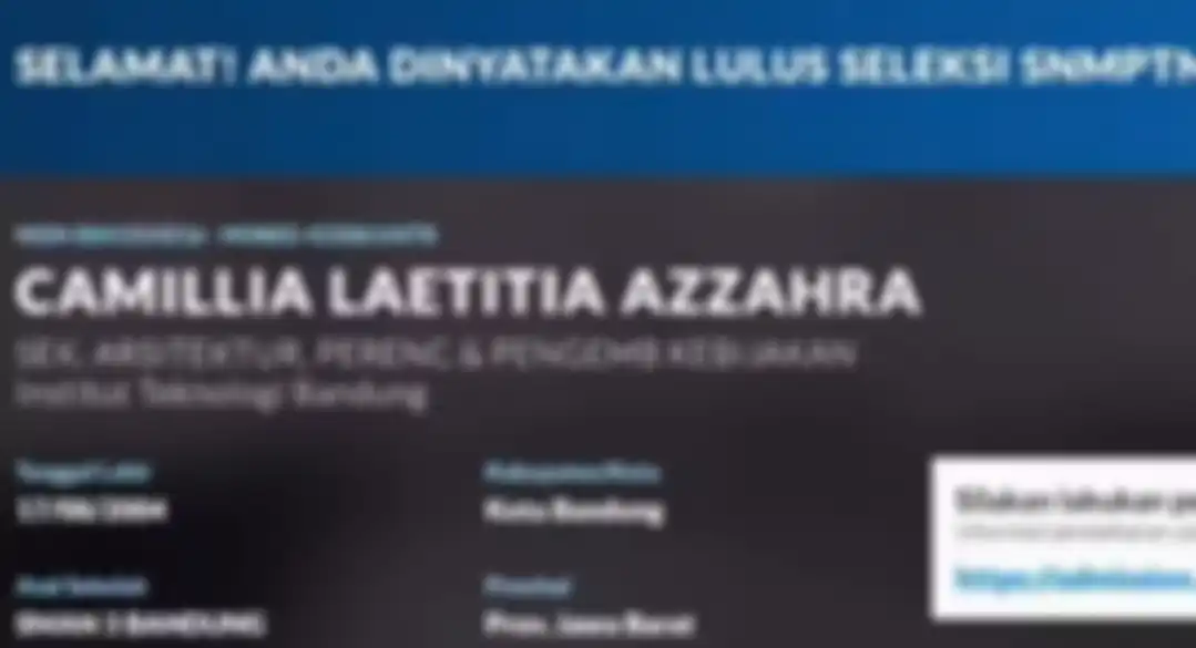 Pengumuman hasil seleksi SNMPTN Camillia Azzahra