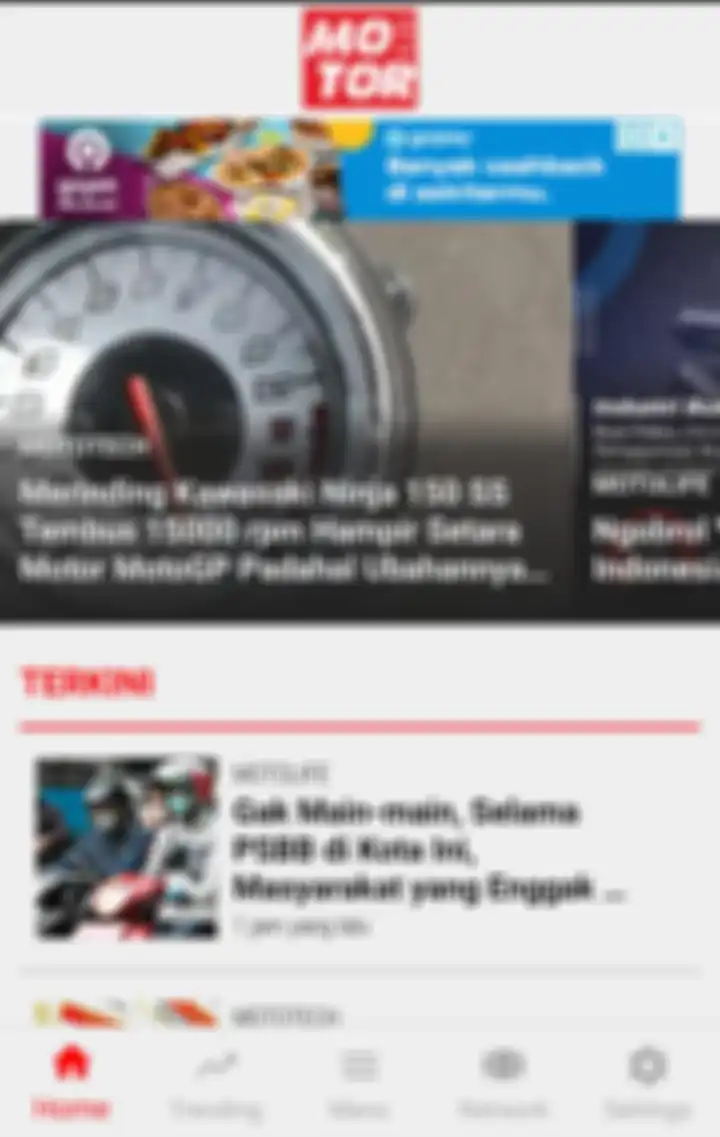 Tampilan aplikasi MOTOR Plus-online