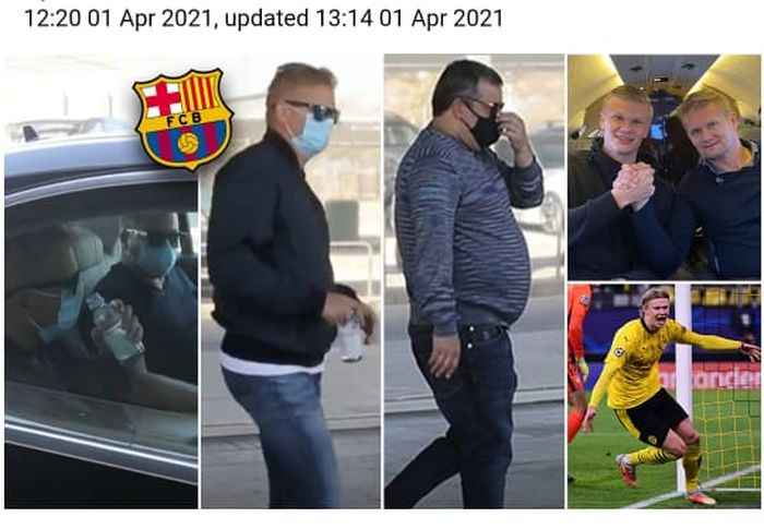 Ayah Erling Haaland, Alf-Inge dan agennya, Mino Raiola, mendarat di Barcelona untuk bernegosiasi dengan Joan Laporta.