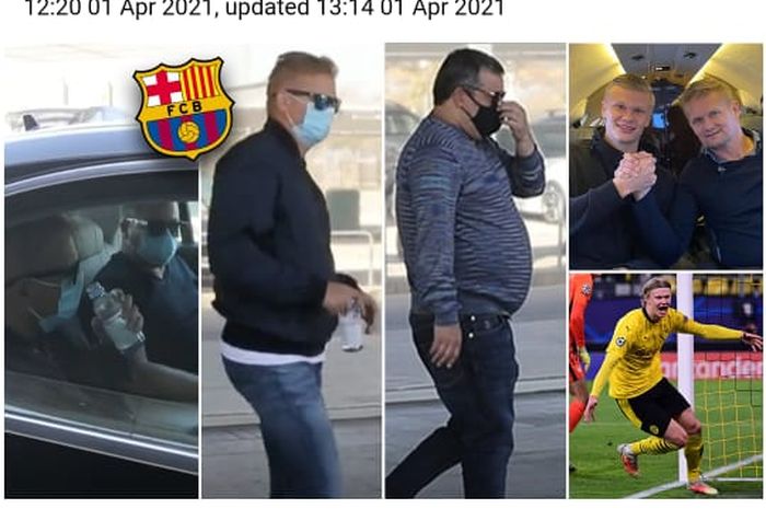 Ayah Erling Haaland, Alf-Inge dan agennya, Mino Raiola, mendarat di Barcelona untuk bernegosiasi dengan Joan Laporta.