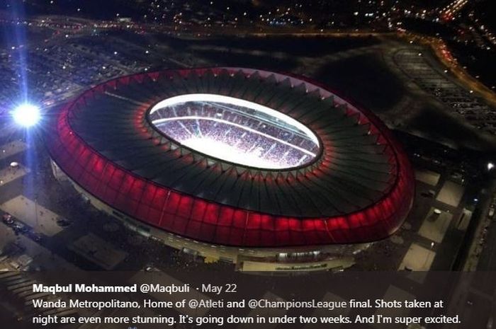 Stadion Wanda Metropolitano, Madrid, yang menjadi tuan rumah final Liga Champions 2018-2019.