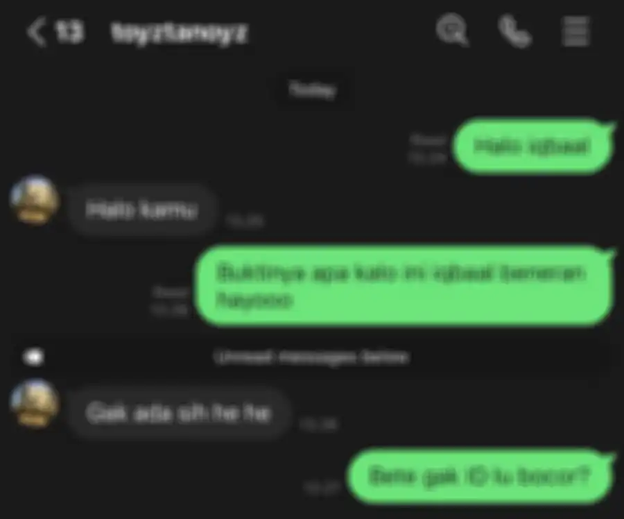 Chat fnas ke Iqbaal Ramadhan