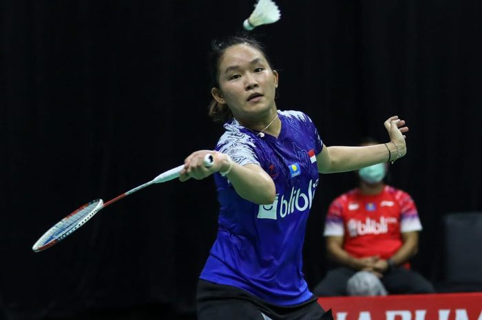 Pebulu tangkis tunggal putri, Ruselli Hartawan pada PBSI Home Tournament di pelatnas Cipayung, Jakarta, Rabu (22/7/2020).