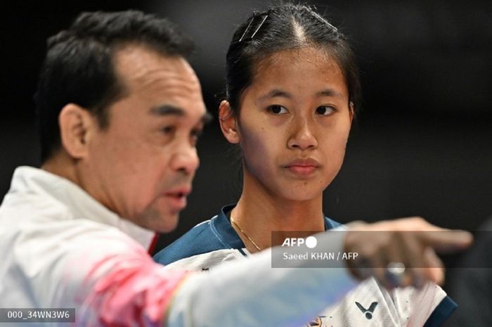 Tunggal putri Indonesia, Putri Kusuma Wardani saat tampil di perempat final Australian Open 2024, di Sydney, Australia, 14 Juni 2024.