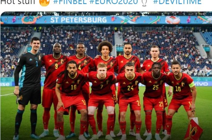 Komposisi skuad Belgia melawan Finlandia dalam matchday ketiga Grup B EURO 2020, Senin (21/6/2021) waktu setempat.