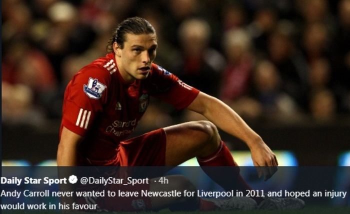 Andy Carroll sewaktu membela Liverpool.