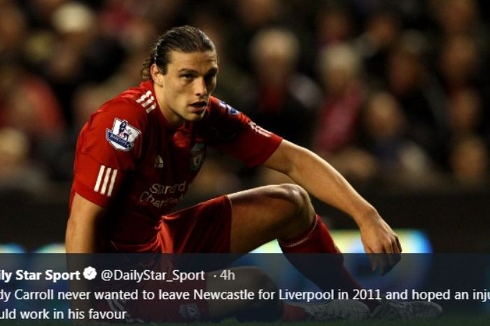 Andy Carroll sewaktu membela Liverpool.