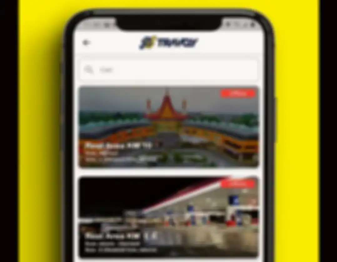 Ilustrasi fitur Rest Area di aplikasi Travoy