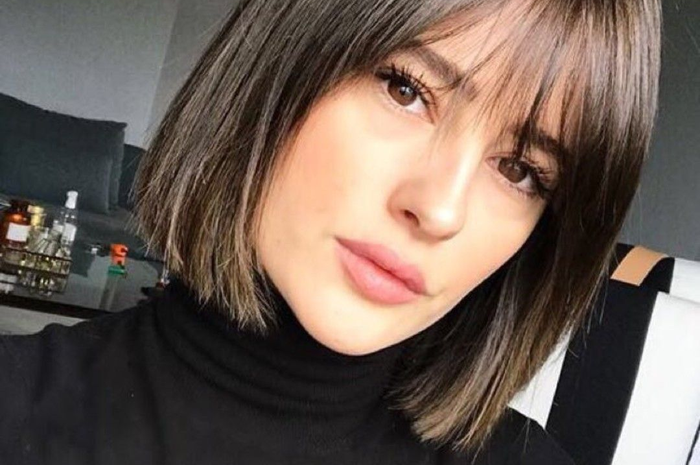 rambut bob dengan poni