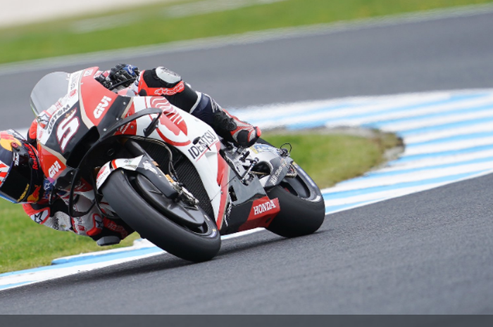 Aksi pembalap LCR Honda, Johann Zarco, pada balapan MotoGP Australia di Sirkuit Phillip Island, 27 Oktober 2019.