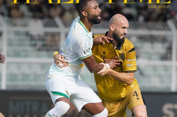 Bhayangkara FC vs Persebaya pada pekan 1 Super League 2026/2027 di Stadion Sumpah Pemuda, Bandar Lampung, Sabtu (5/9/2026).