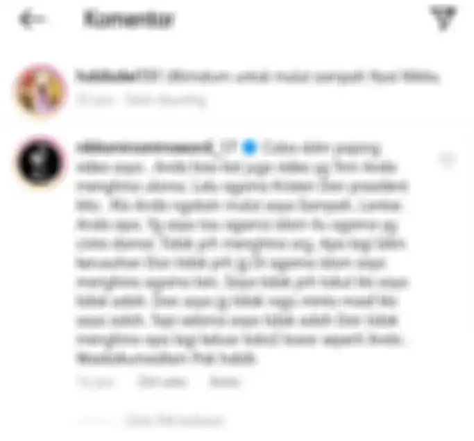Jawaban Nikita Mirzani untuk postingan Habib Alwi bin Muhammad Al Athos