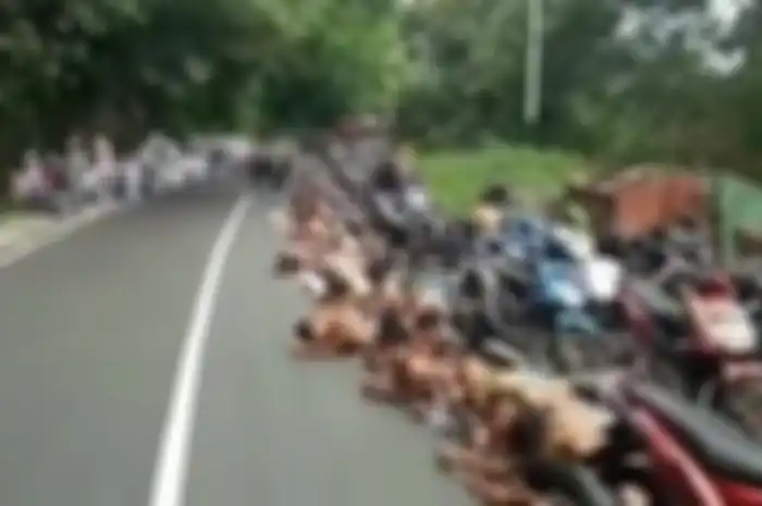 Para siswa dan siswi terjaring razia saat konvoi