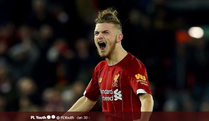 Gelandang muda klub Liverpool, Harvey Elliott.