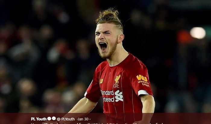 Gelandang muda klub Liverpool, Harvey Elliott.