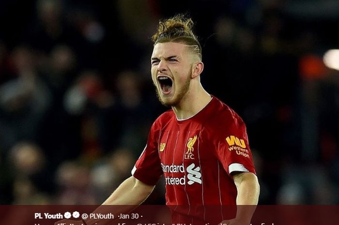 Gelandang muda klub Liverpool, Harvey Elliott.