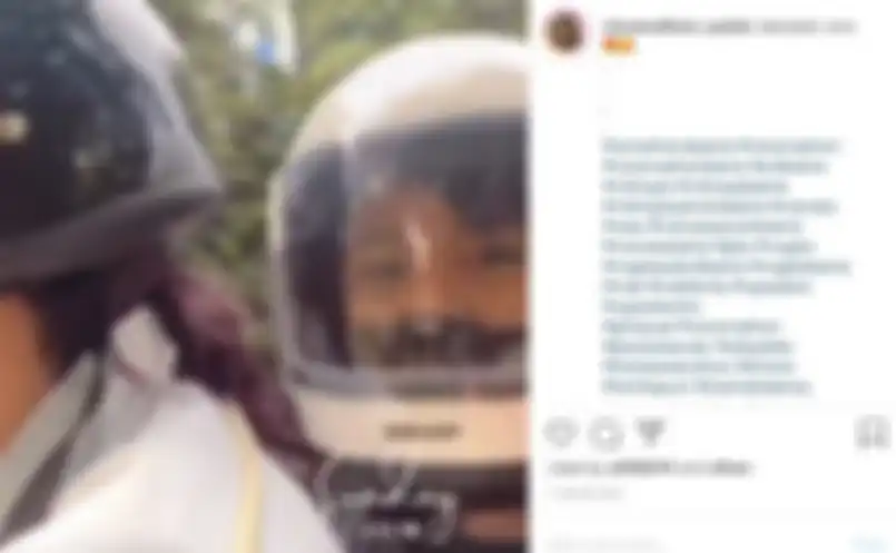 Nia Ramadhani naik motor bareng putrinya Mikhayla.