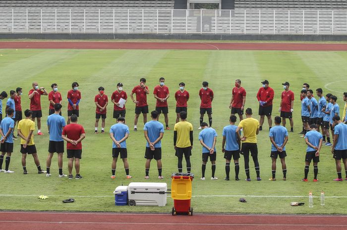 Latihan timnas U-19 Indonesia, di Stadion Madya, Senayan, Jumat (7/8/2020)