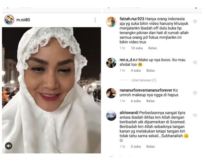 Penampilan Krisdayanti saat umrah dinilai berlebihan