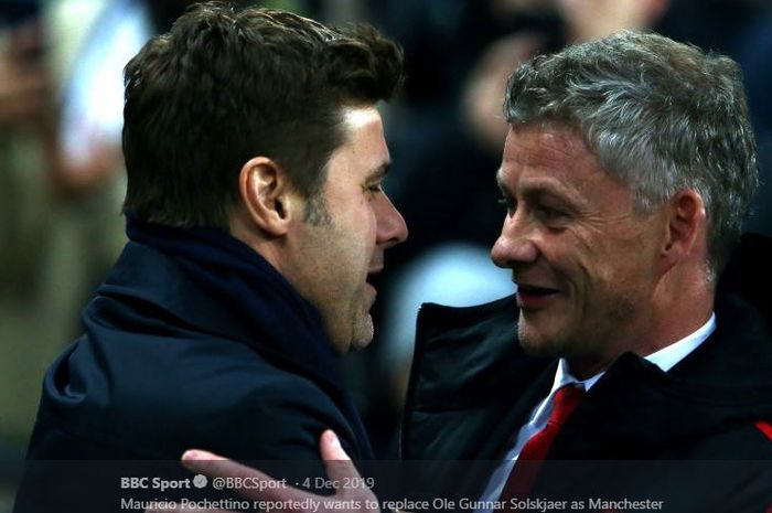 Ole Gunnar Solskjaer (kanan) dan Mauricio Pochettino.