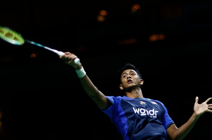 Aksi tunggal putra Indonesia, Alwi Farhan, saat tampil pada babak pertama German Open 2025 di Muelheim An Ruhr, Jerman, 26 Februari 2025. 
