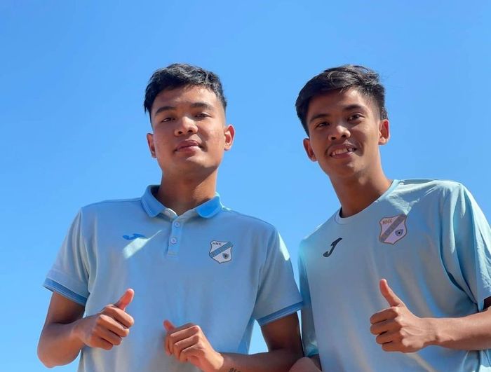 Dua pemain Indonesia, Brylian Aldama dan David Maulana, dalam balutan seragam HNK Rijeka. 