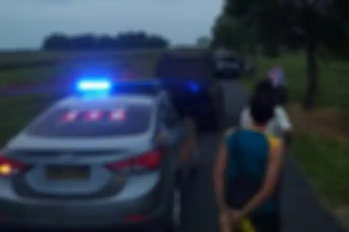 Polisi mengamankan lokasi balap liar