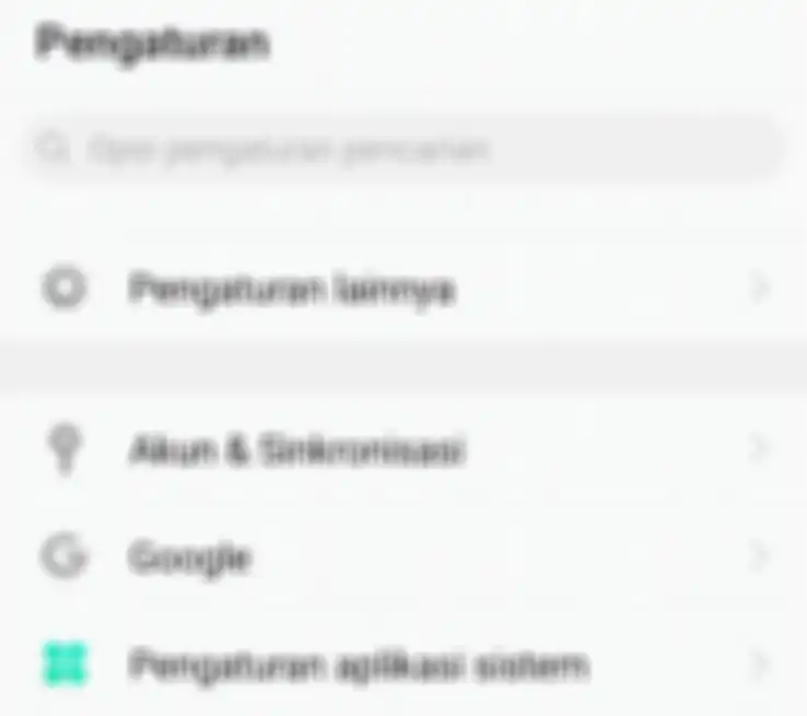 Menu Pengaturan Akun dan Sinkronisasi