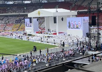 GBK Sempat Diguyur Hujan Menjelang Misa Suci bersama Paus Fransiskus