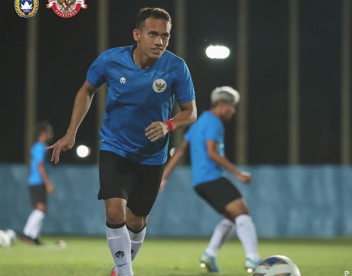 Pemain FK Senica, Egy Maulana Vikri, saat mengikuti latihan timnas Indonesia jelang laga kontra Taiwan di play-off Kualifikasi Piala Asia 2023.